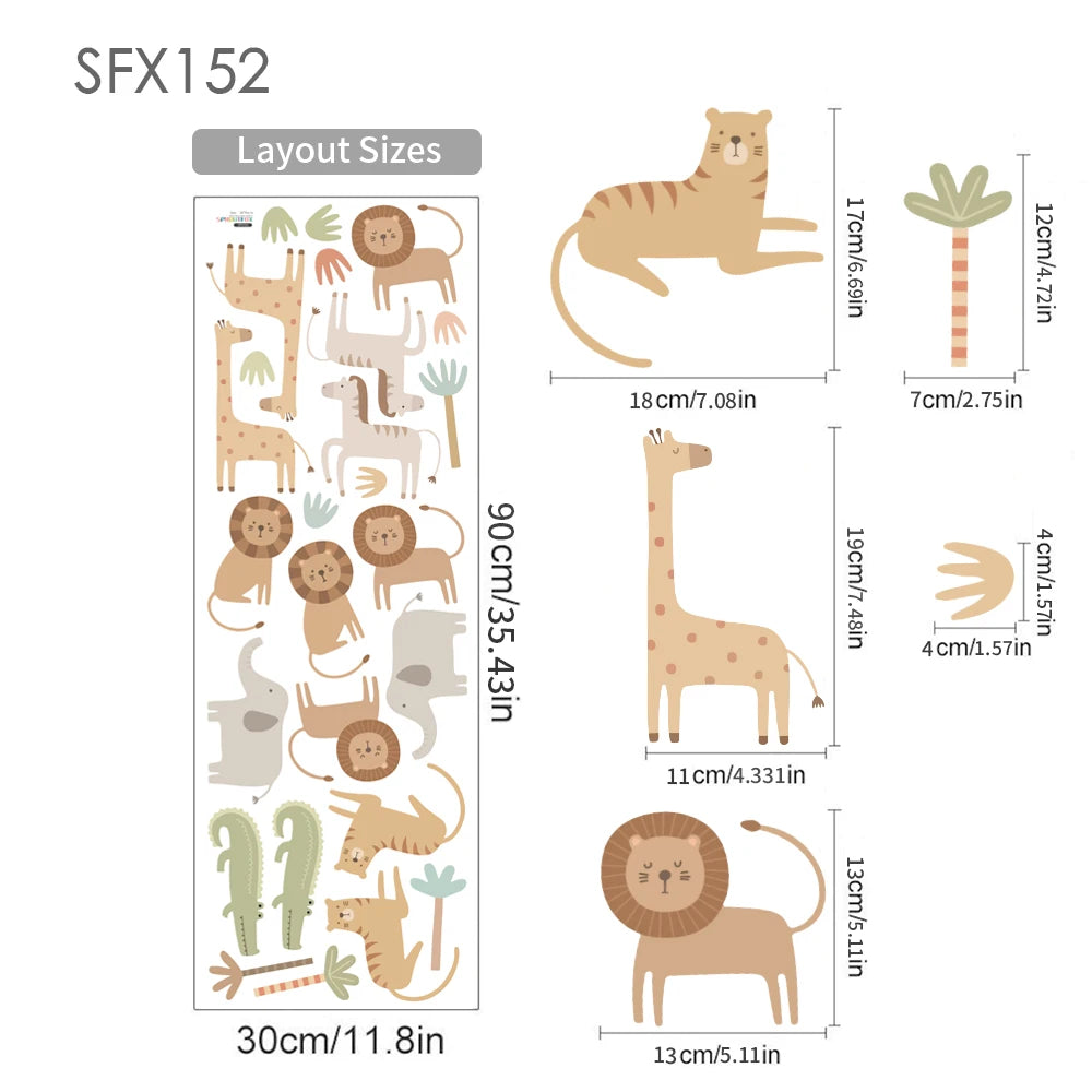 Safari Animals Nursery Wall Decal