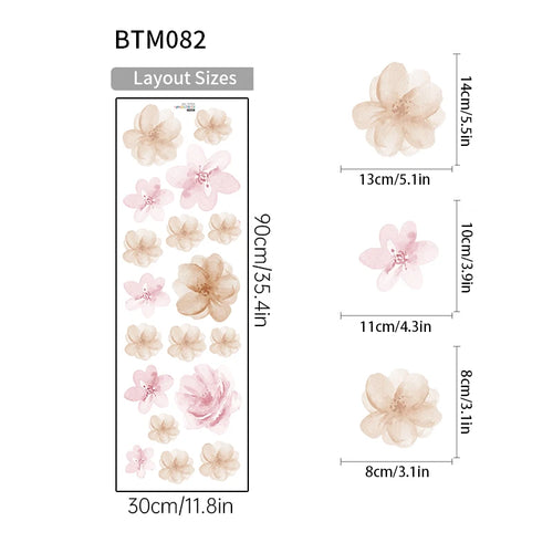 Pink Cherry Blossoms Flower Wall Stickers – Floral Decor