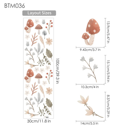 🌿 Boho Green Leaves Wall Stickers – Nursery & Kids’ Room Décor