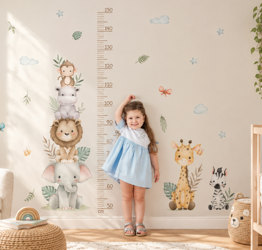 Jungle Safari Children's Growth Chart Wall Decor