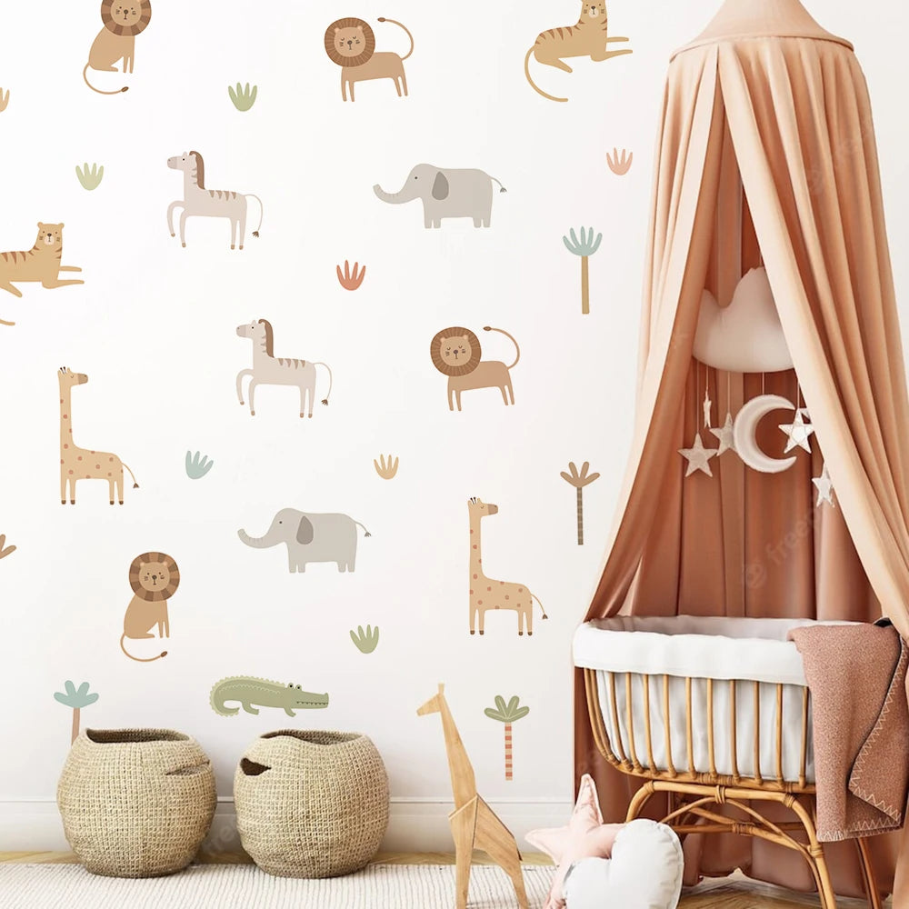 Safari Animals Nursery Wall Decal