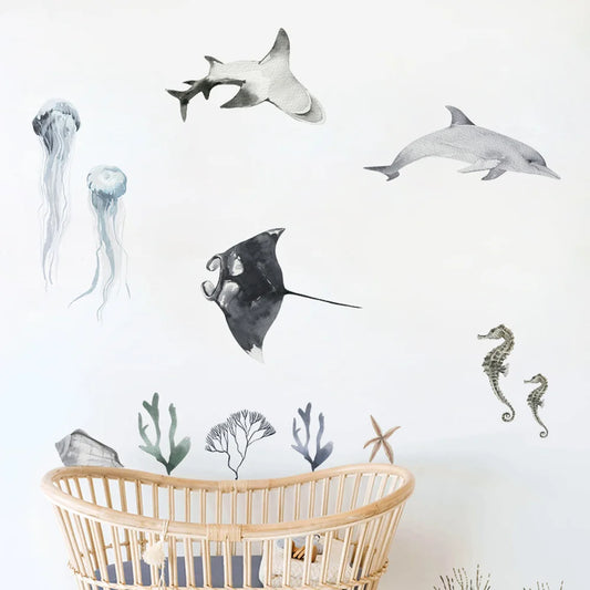 🐠 Underwater World Fish & Coral Wall Stickers