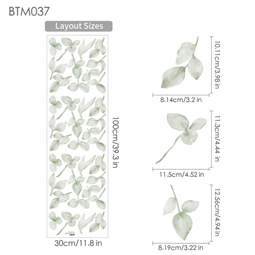 🌿 Boho Green Leaves Wall Stickers – Nursery & Kids’ Room Décor