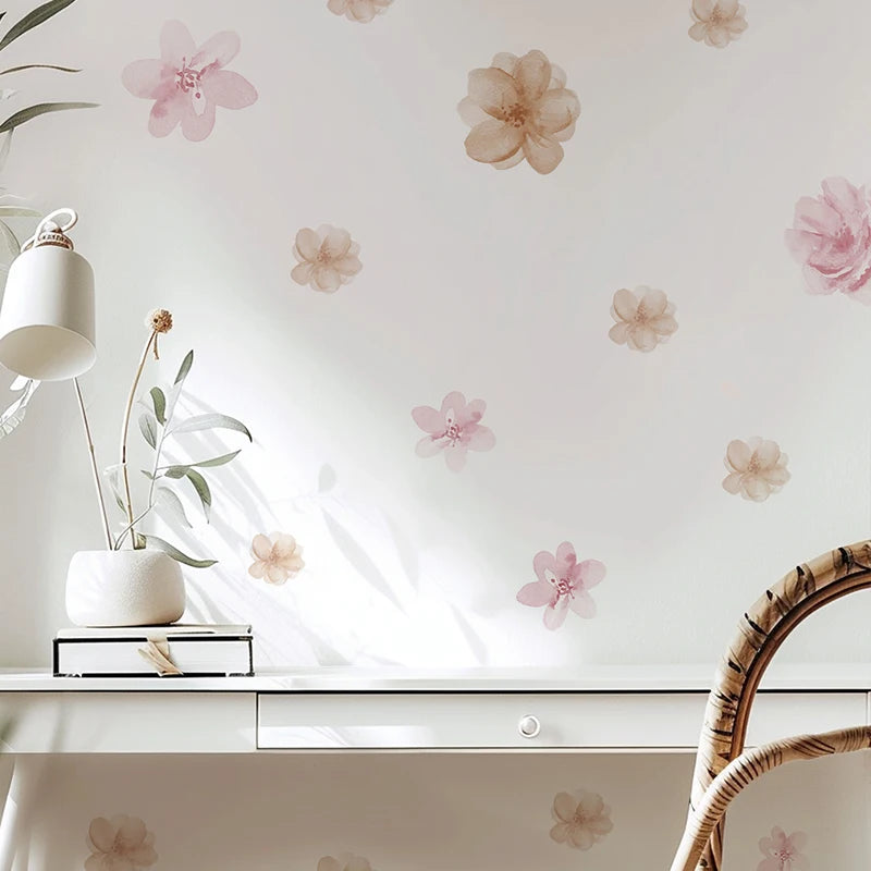 Pink Cherry Blossoms Flower Wall Stickers – Floral Decor