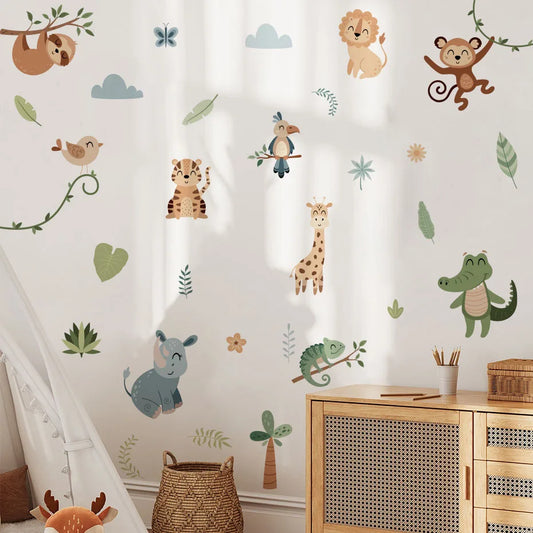 🦒 Cute Safari Animals Wall Stickers
