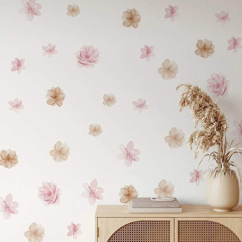 Pink Cherry Blossoms Flower Wall Stickers – Floral Decor