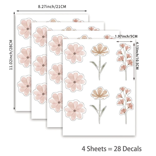 Watercolor Floral Wall Stickers