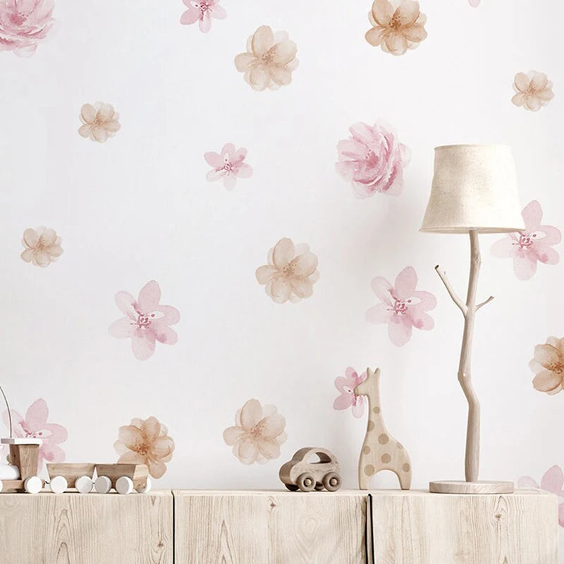 Pink Cherry Blossoms Flower Wall Stickers – Floral Decor